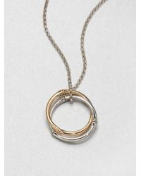 John Hardy | Metallic 18k Gold Sterling Silver Large Interlocking Ring Pendant Necklace for Men | Lyst