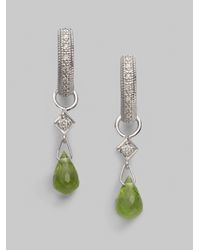 Jude Frances | Green Diamond 18k White Gold Peridot Briolette Charms | Lyst