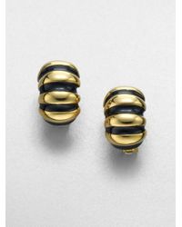 Kenneth Jay Lane | Ribbed Shrimp Clipon Earringsblack | Lyst
