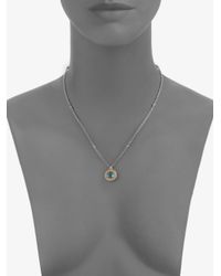 Lagos | Blue Topaz 18k Gold Sterling Silver Round Pendant Necklace | Lyst