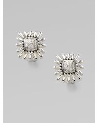 Lagos | Metallic Diamond and Sterling Silver Flower Earrings | Lyst