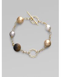 Majorica | 10mm14mm Multicolor Pearl Tigers Eye Bracelet | Lyst