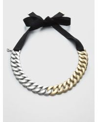 Marc By Marc Jacobs | Black Twotone Chain Link Ribbon Necklace | Lyst