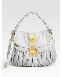 Miu Miu | Blue Large Matelasse Coffer Bag | Lyst