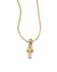 Sydney Evan | Brown Diamond Ankh Necklace | Lyst
