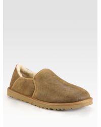 UGG | Brown Kenton Suede Slippers for Men | Lyst