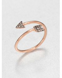 Diane Kordas | Metallic Brown Diamond & 18K Rose Gold Arrow Wrap Ring | Lyst