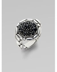 John Hardy | Metallic Black Sapphire Accented Sterling Silver Ring | Lyst