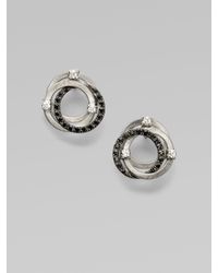 Marco Bicego | Metallic White Black Diamond 18k White Gold Button Earrings | Lyst