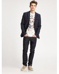 McQ | Blue Skinny Raw Denim Jeans for Men | Lyst