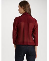 Tibi | Red Silk Bodysuit | Lyst