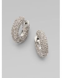 Michael Kors | Metallic Embellished Huggie Hoop Earrings | Lyst