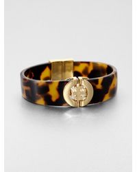 Tory Burch | Brown Tortoise Print Bangle Bracelet | Lyst