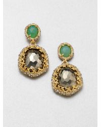 Alexis Bittar | Green Swarovski Crystal Accented Semiprecious Multistone Drop Earrings | Lyst