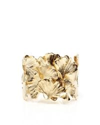 Aurelie Bidermann | Metallic Gold Plated Ginkgo Feather Articulated Cuff | Lyst