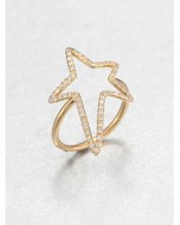 Diane Kordas | Metallic Diamond & 18k Yellow Gold Star Ring | Lyst