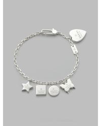 Gucci | Metallic Sterling Silver Charm Bracelet | Lyst