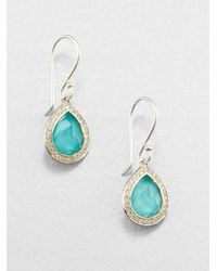 Ippolita | Metallic Stella Turquoise, Clear Quartz, Diamond & Sterling Silver Doublet Teardrop Earrings | Lyst