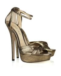 Jimmy Choo | Metallic 'Kaya' Sandals | Lyst