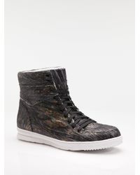 Jump | Black Vanquish High-top Sneakers / Scaled Leather for Men | Lyst