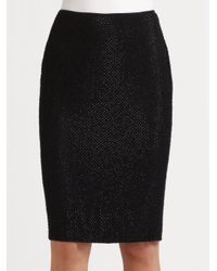 Kay Unger | Black Beaded Sequined Silk Skirt | Lyst