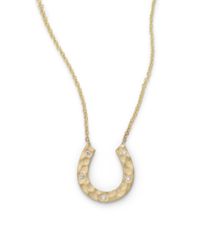 KC Designs | Metallic Diamond Hammered Horseshoe Pendant Necklace | Lyst