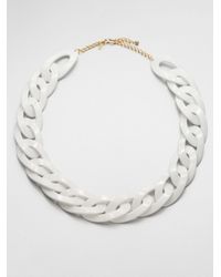 Kenneth Jay Lane | Chunky Link Necklace/white | Lyst