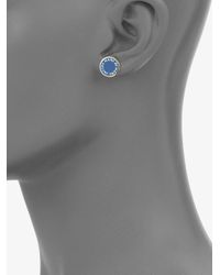 Marc By Marc Jacobs | Blue Marc Logo Disc Stud Earrings | Lyst