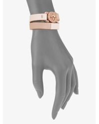 Marc By Marc Jacobs | Pink Double Wrap Leather Turnlock Bracelet | Lyst