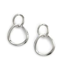 Slane | Metallic Double Drop Hoop Earrings | Lyst