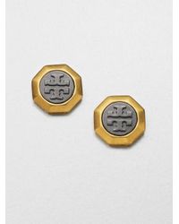 Tory Burch | Metallic Daren Logo Stud | Lyst