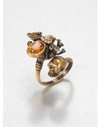 Alexander McQueen | Metallic Skull Bee Wrap Around Ring | Lyst