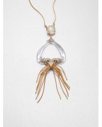 Alexis Bittar | Metallic Lucite and Gemstone Hummingbird Necklace | Lyst