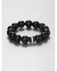 Elizabeth and James | Black Horn and White Topaz Bead Bracelet | Lyst