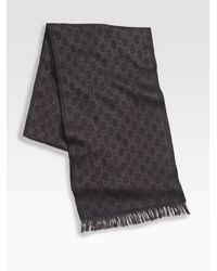 Gucci | Black Wool Scarf for Men | Lyst