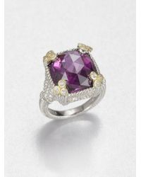 Judith Ripka | Metallic White Sapphire Crystal Cocktail Ring | Lyst