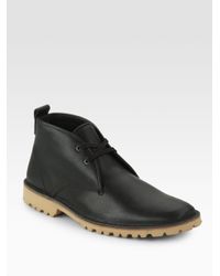 Lacoste | Black Leather Chukka Boots for Men | Lyst