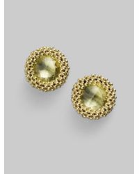 Lagos | Green Quartz 18k Gold Stud Earrings | Lyst