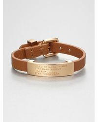 Marc By Marc Jacobs | Black Standard Supply Leather Id Bracelet | Lyst