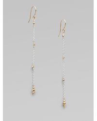 Mizuki | Metallic Sterling Silver and 14k Yellow Gold Chain Earrings | Lyst