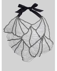 Vera Wang | Gray Beaded Web Bib Necklace | Lyst