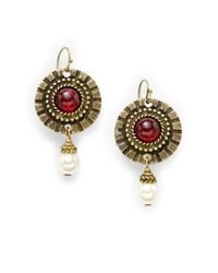 Ben-Amun | Red Byzantine Drop Earrings | Lyst