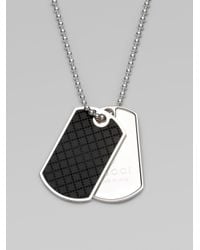 Gucci | Metallic Diamente Dogtag Necklace for Men | Lyst