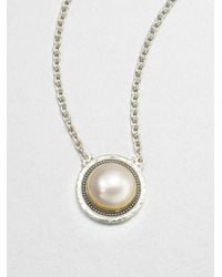Gurhan | Metallic Gauntlet White Mabe Pearl & Sterling Silver Pendant Necklace | Lyst