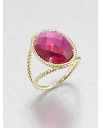 Jude Frances | Purple Fuchsia Quartz 18k Gold Oval Ring | Lyst