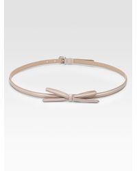 Prada | Natural Vernice Patent Belt | Lyst