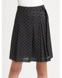 Akris Punto | Black Polka Dot Pleated Skirt | Lyst