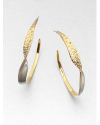 Alexis Bittar | Metallic Twotone Twisted Hoop Earrings | Lyst