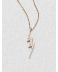 Diane Kordas | Gray Diamond Lightning Bolt Necklace | Lyst
