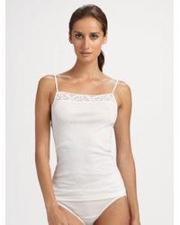Hanro | White Moments Mercerized Cotton Tank Top | Lyst